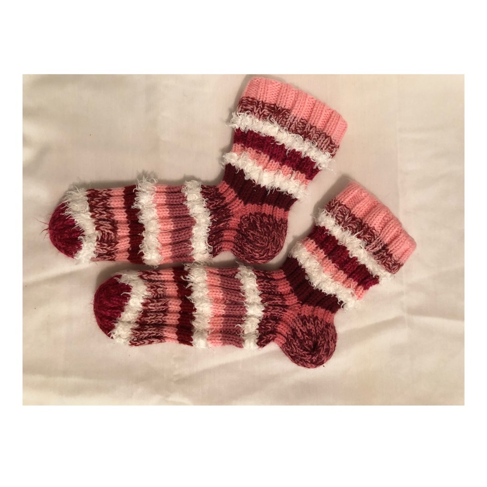 Pink Striped Thick Socks